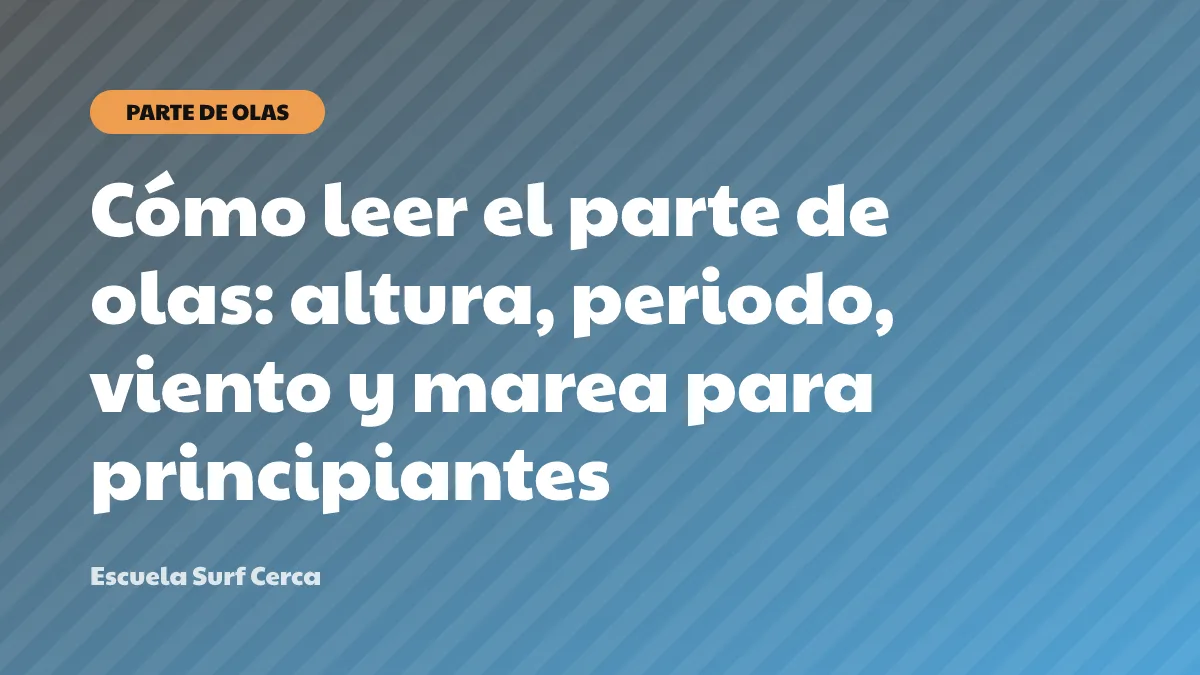 Cómo leer el parte de olas: altura, periodo, viento y marea para principiantes